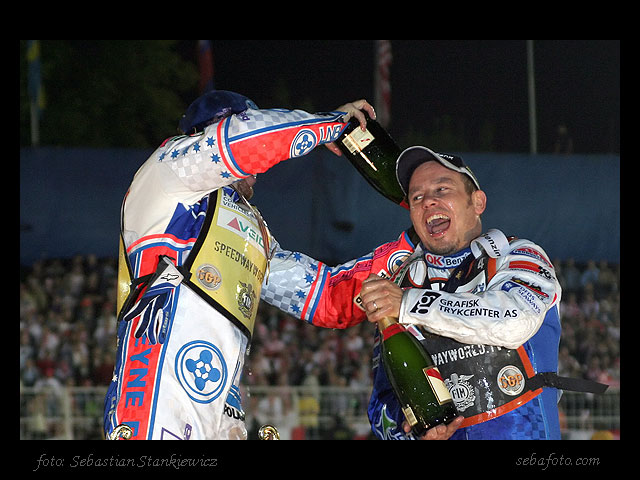 Jason Crump - Nicki Pedersen - szampan