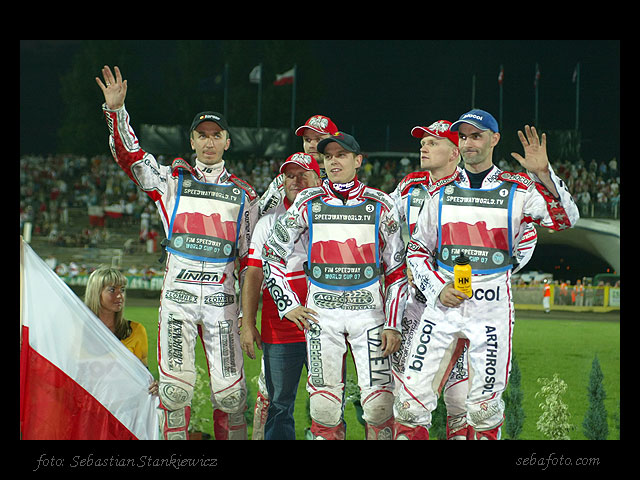 podium - Polska - Grzegorz Walasek - Marek Cielak - Damian Baliski - Jarosaw Hampel - Krzysztof Kasprzak - Tomasz Gollob