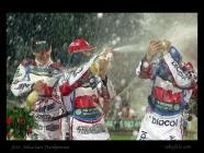 podium - szampan - Grzegorz Walasek - Damian Baliski - Jarosaw Hampel - Tomasz Gollob